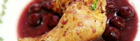 Odessa style chicken in cherry sauce